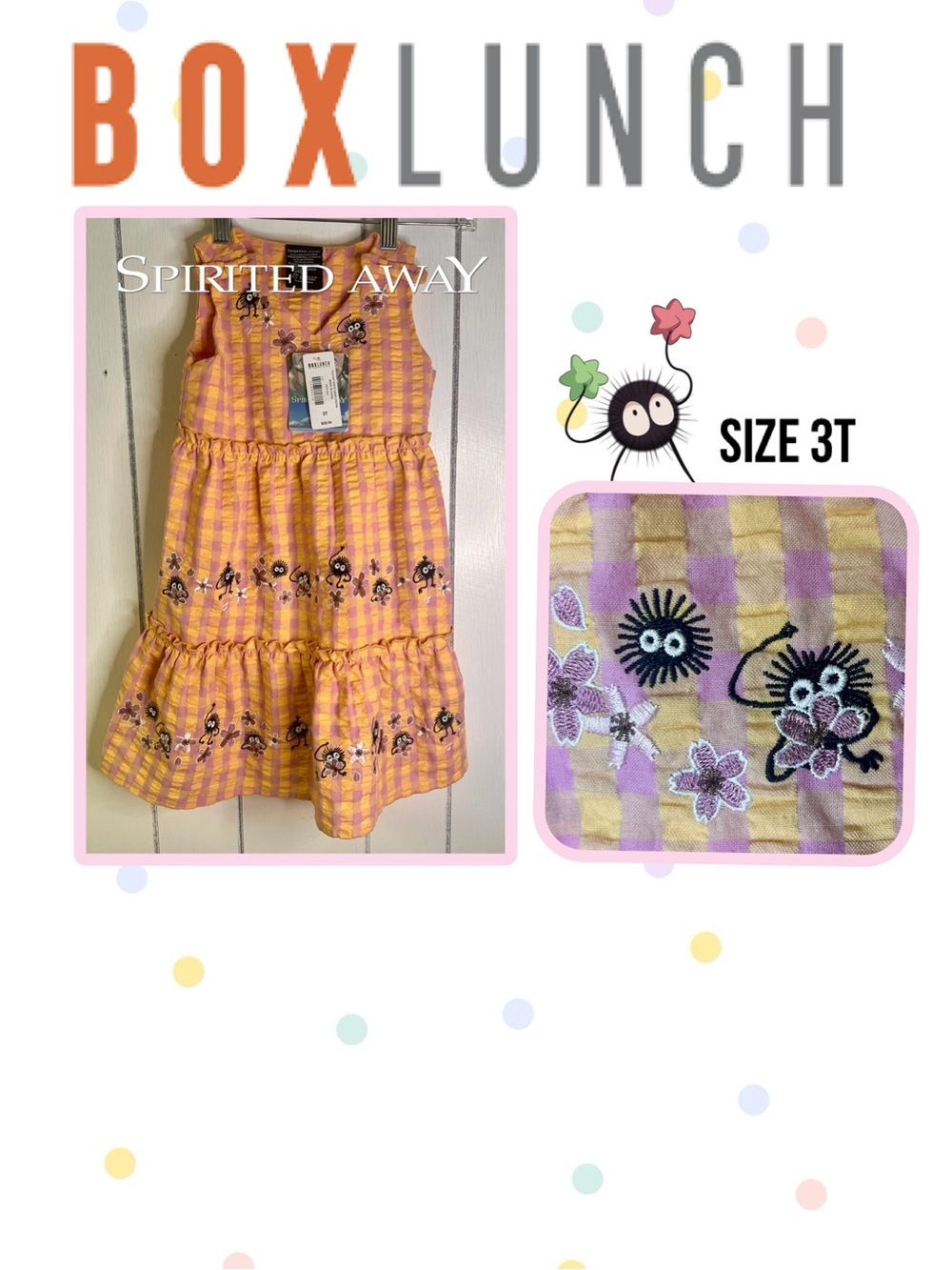 Studio Ghibli BOXLUNCH Soot Sprites Cherry Blossom Tiered Toddler Dress 3T